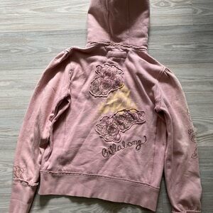 Billabong Pink Hoodie with Floral Design